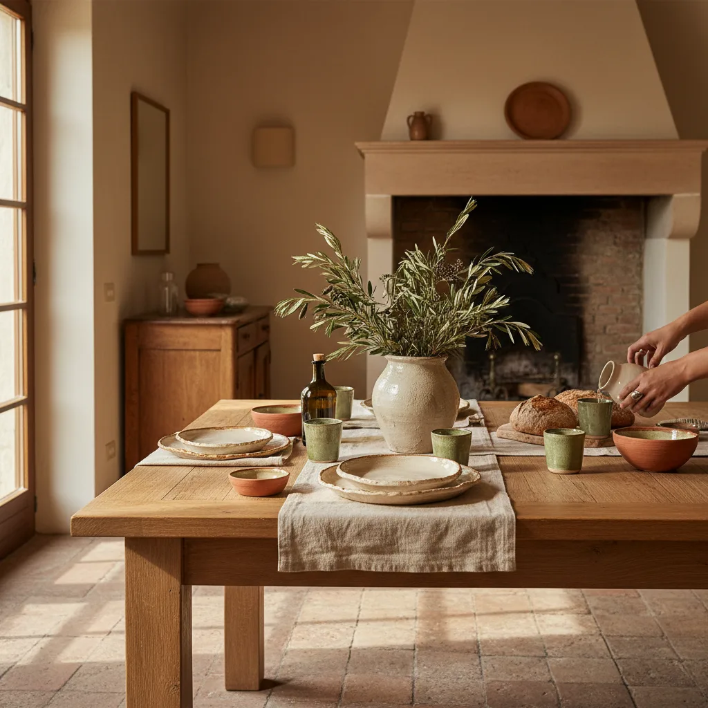 Detall de mans d'artesà italià treballant ceràmica al torn, taller amb llum natural. Alt: 'Artesà italià modelant ceràmica en un taller tradicional'